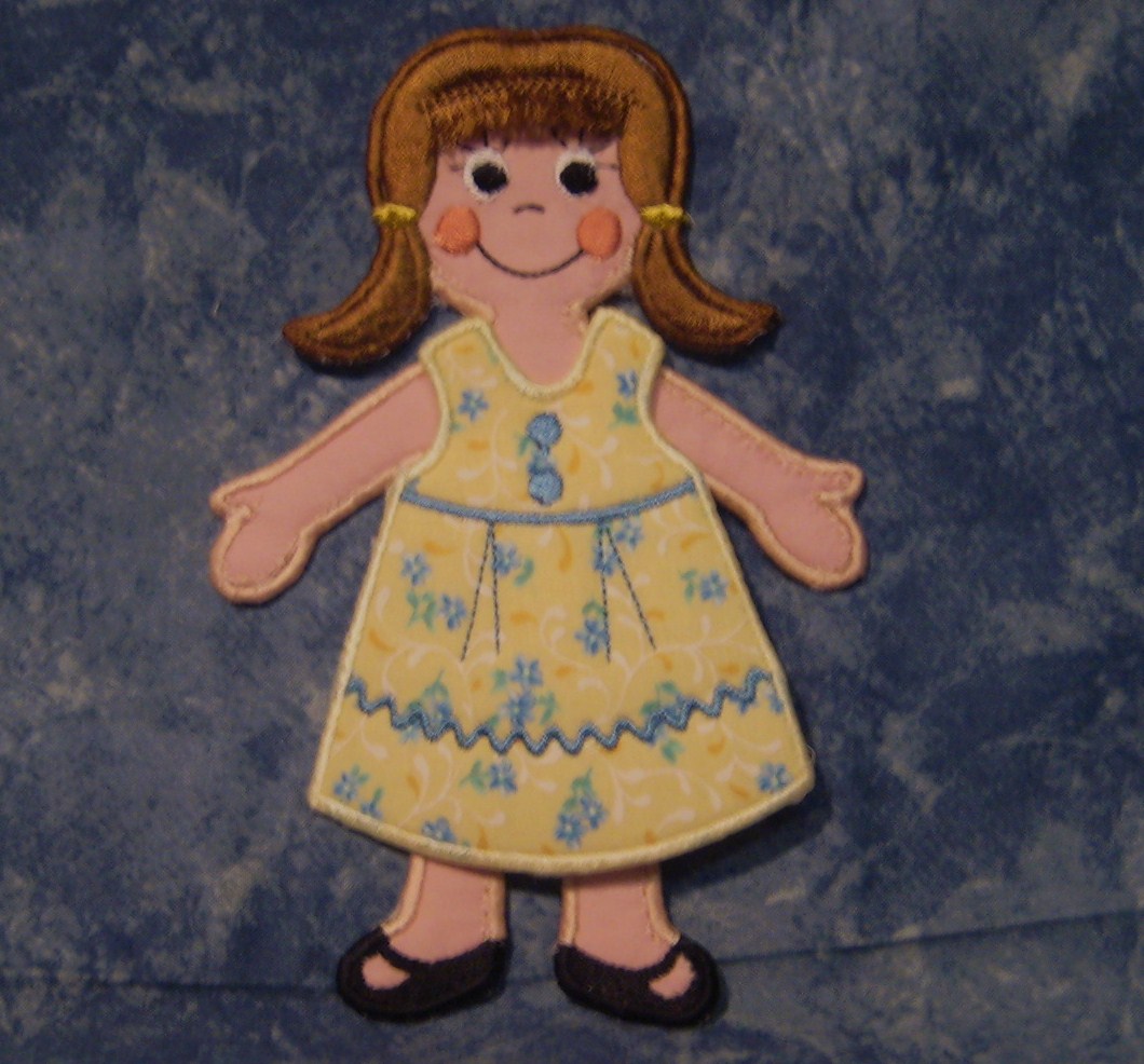 free machine embroidery paper dolls